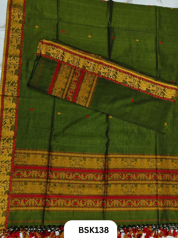 Exclusive Baluchari Handloom Pure Cotton Salwar Suit Set – Embroidered Top 2.5 m & Dupatta 2.5 m