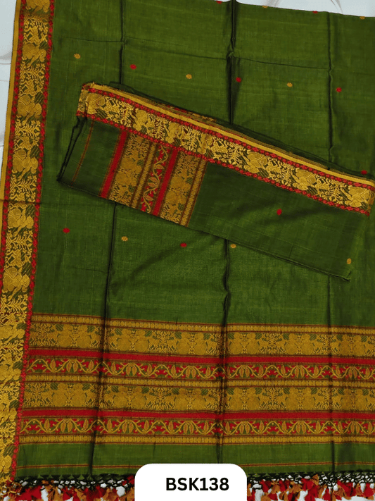 Exclusive Baluchari Handloom Pure Cotton Salwar Suit Set – Embroidered Top 2.5 m & Dupatta 2.5 m