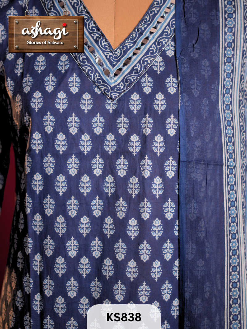 INDIGO COTTON 3PCS SET - READY TO DISPATCH