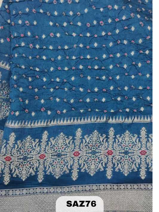 PURE PUNA SILK WITH BANDHEJ SAREE