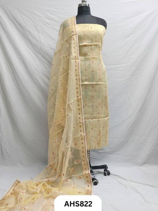 Kota Doria Weaving Dress Material  - Top and Duptta 2.5mtr