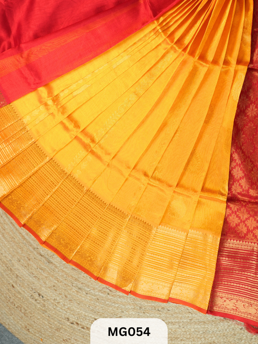 Pure Handloom Mangalgiri saree Rekha pallu Butta