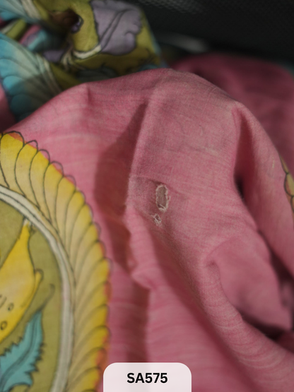 Chennuri Silk saree with Pen kalamkari art work-[DAMAGED]