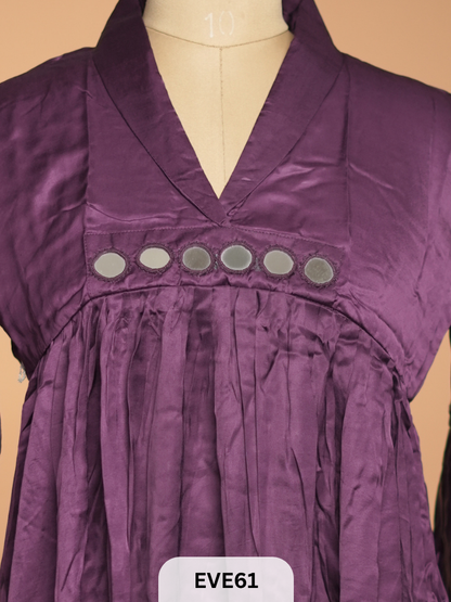 PLAIN MODAL KURTI WITH MIRROR WORK