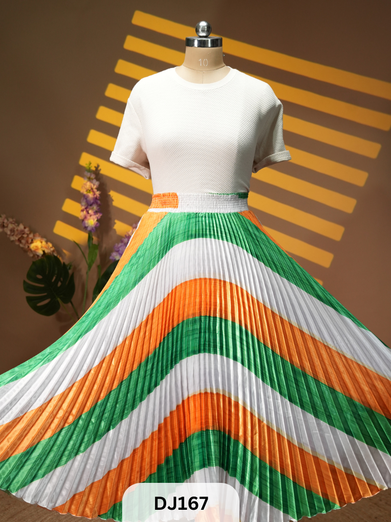 Imported Satin Tri color stylish Skirt - On Prebooking Saree Story with Shanmuga Priya