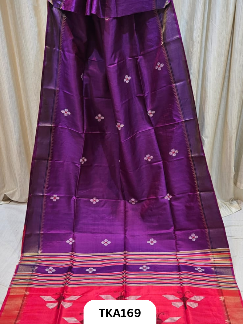 Pure Bishnupuri Katan Kalakshetra Silk – Handwoven Saree