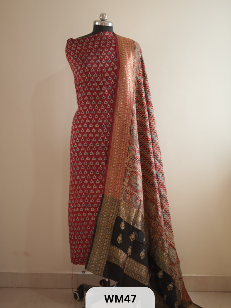 MODAL SILK TOP WITH DOLA DUPPATTA - 2PCS