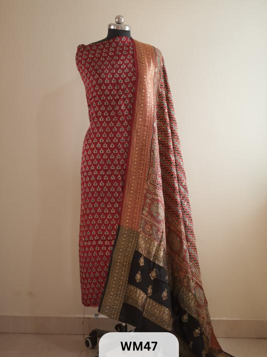MODAL SILK TOP WITH DOLA DUPPATTA - 2PCS
