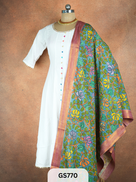 Pen Kalamkari Dupatta (Dupatta only)