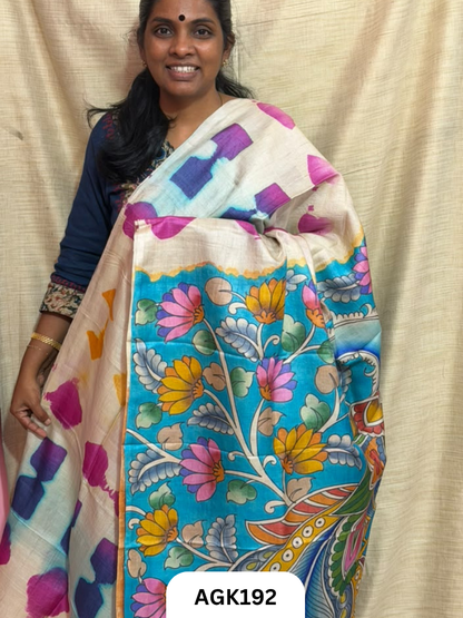 Gaachi by Nethi Tassar – Hand Block & Screen Print Saree with Blouse Piece