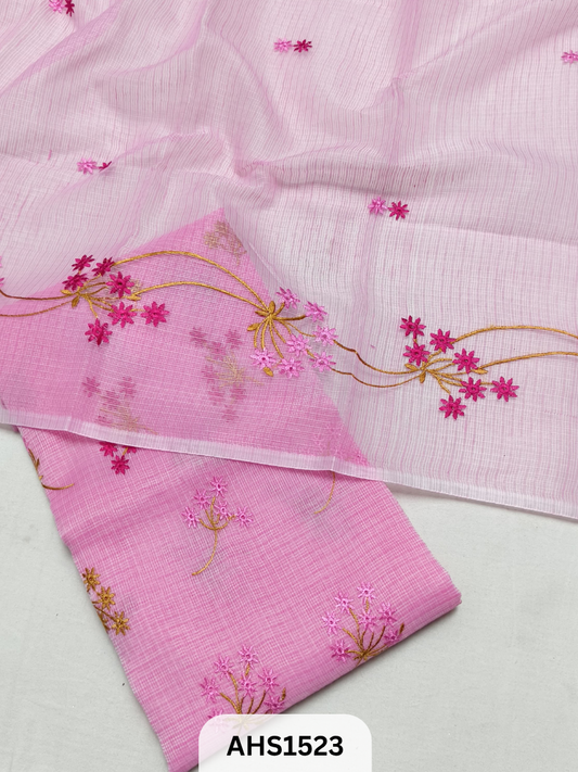 Kota Cotton Embroidery Work Dress Material