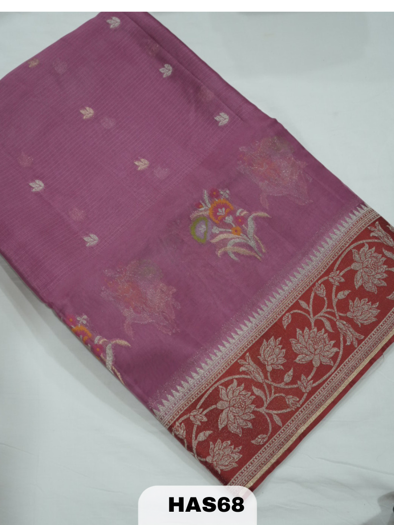 BANARAS KOTA SATIN PATTA BORDER SAREE