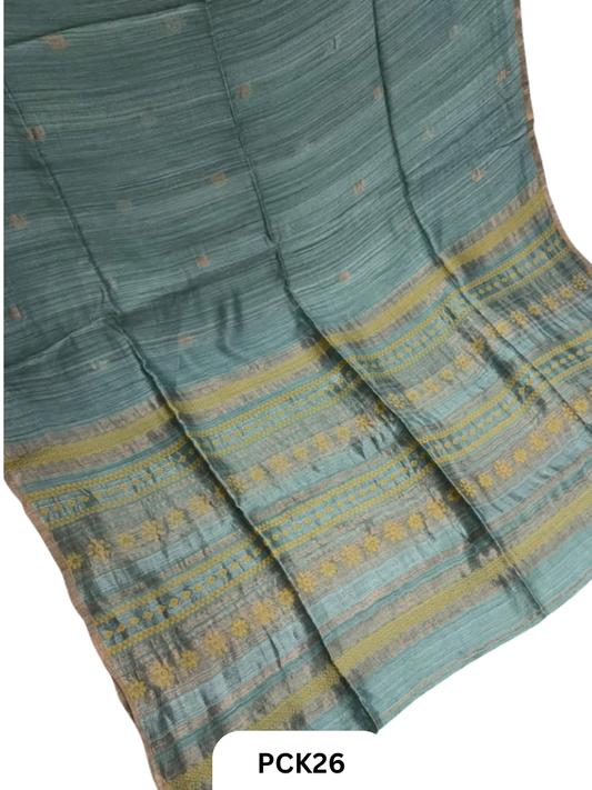 Pure Handloom Matka Banarasi Handweaving Jamdani Motif Saree