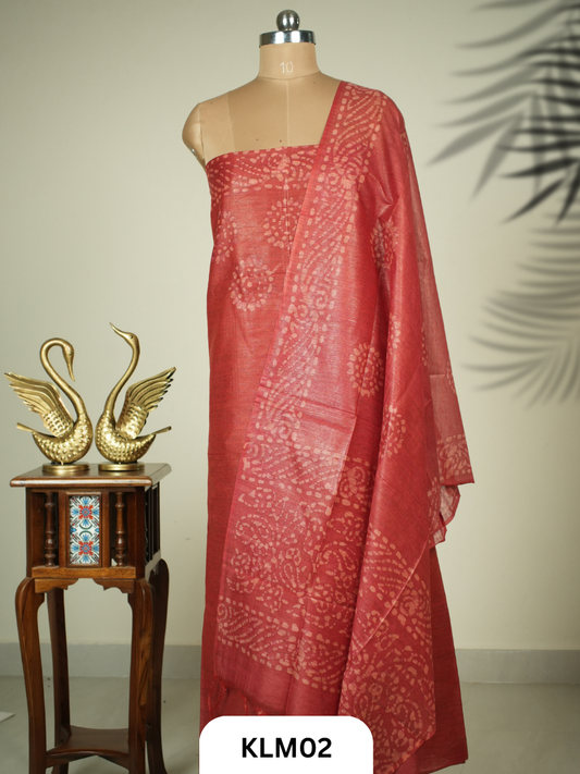 Semi Tussar Salwar Unstitched 3Pc Set