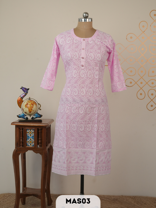 CHIKENKARI KURTI TOP MATERIAL WITH MACHINE EMBROIDERY