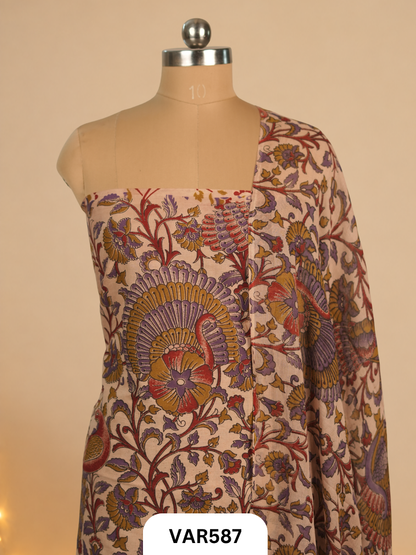 KALAMKARI 2 PCS SALWAR SUIT- top2.5 mtr and duppatta