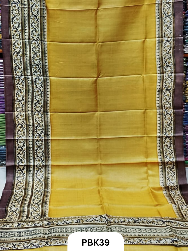 Pure With Out zari Tussar Saree