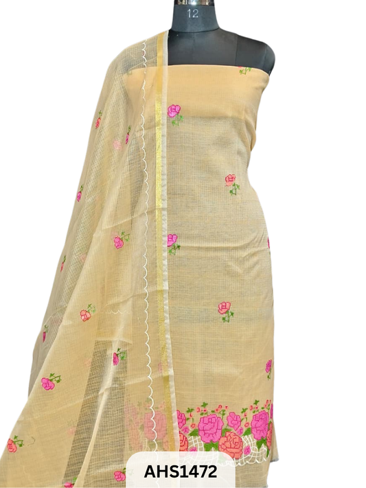 Soft Kota Embroidery Work Dress Material Top & Dupatta