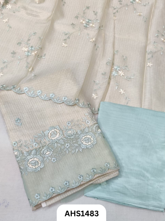 Applique Work Soft Silk Tissue Kota & Dupatta - Top 2.5Mtr & Dupatta 2.5Mtr