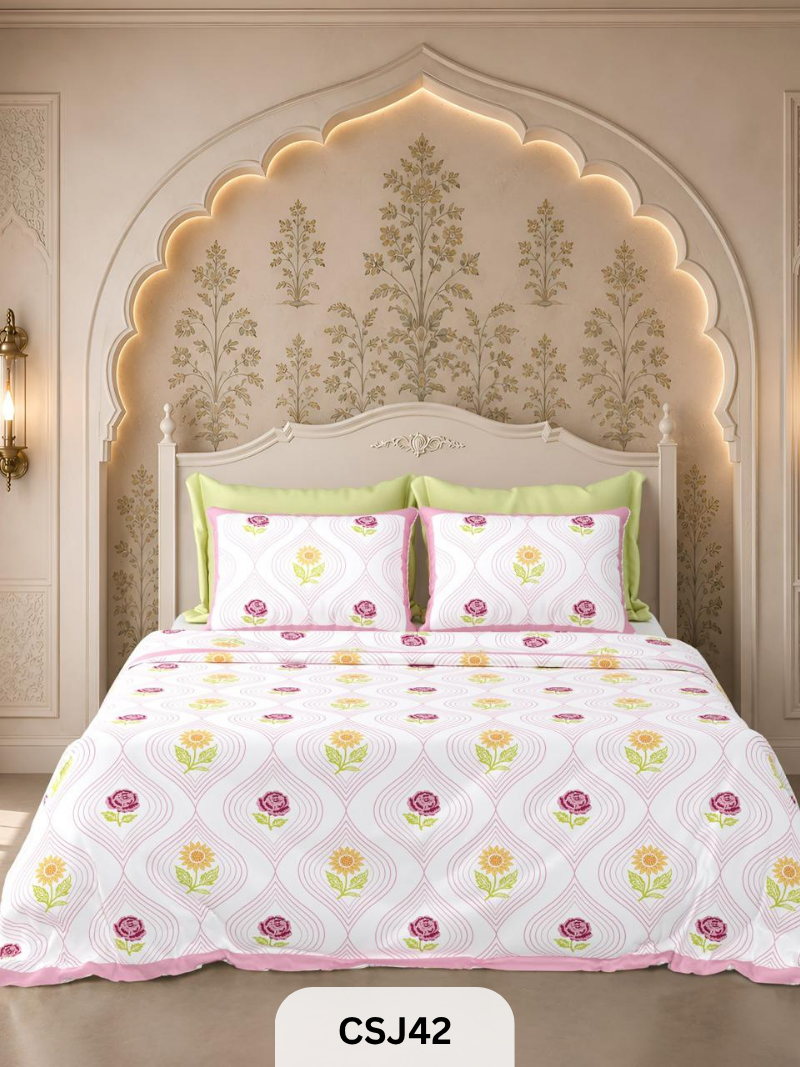 Tulip BedSheets With 2 Pillow Covers 102*108