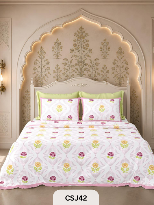 Tulip BedSheets With 2 Pillow Covers 102*108