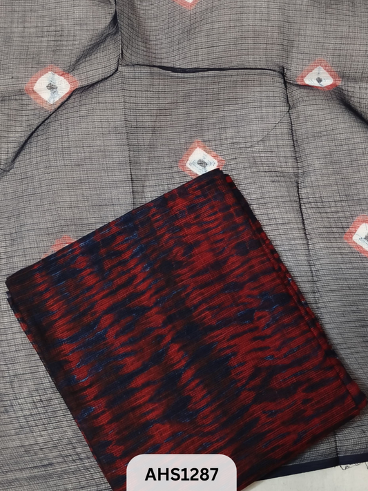Pure Kota Cotton Shibori Print Dress Material Top & Dupatta 2.5mtr