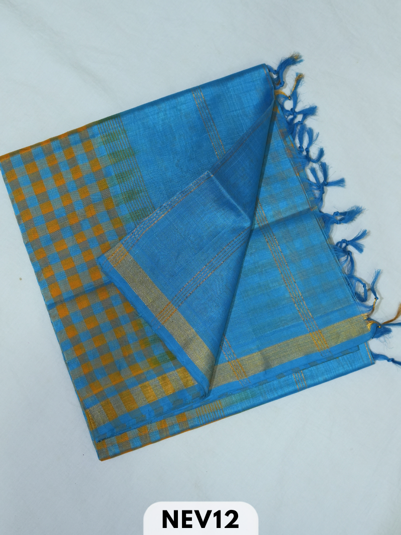 PALUM PAZHAMUM CHECKS SILK COTTON SAREE