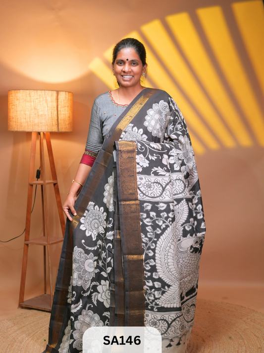 Kalamkari Chennuri Silk saree Ravi Sun Kalamkari