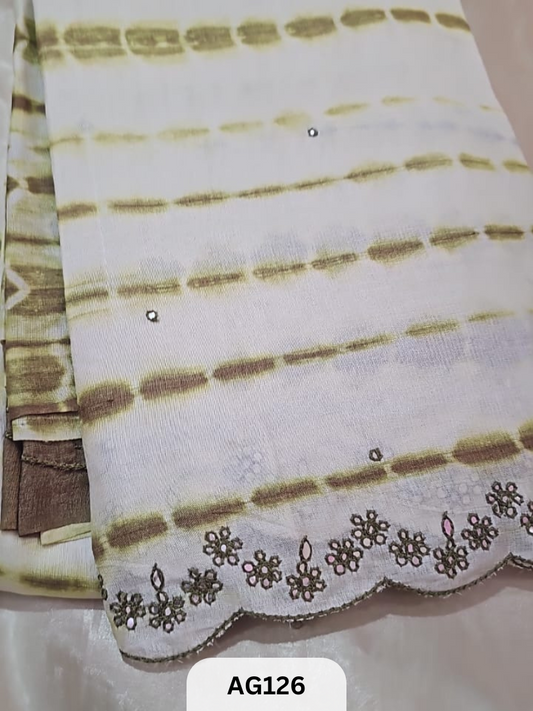 PURE GACHI TUSSAR WITH AARI AND CUTWORK HAND EMBROIDERY