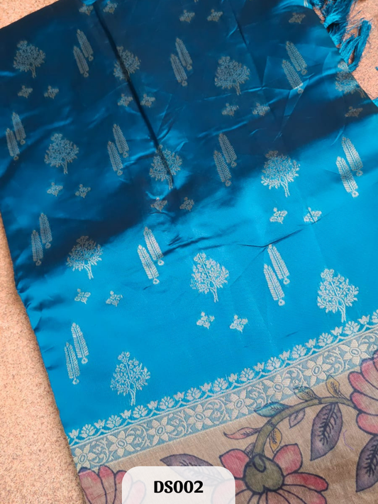 Semi Dola Silk with Christmas design