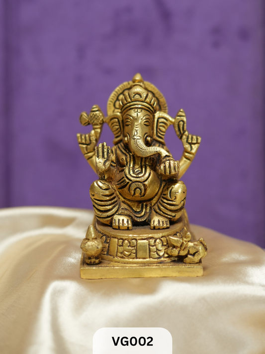 HANDCRAFTED BRASS GANESHA STATUE