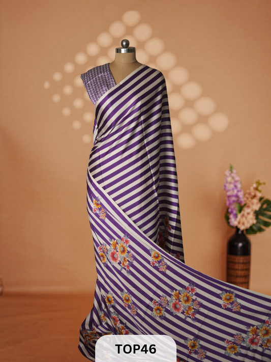 Bishnupur Inspired - AJRAKH SATIN CREPE SAREE