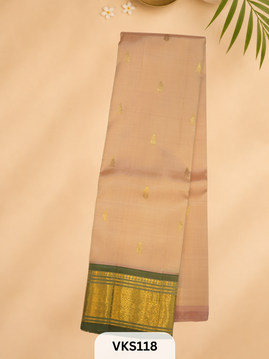 PURE KANCHIPURAM SILK SAREE WITH ONE SIDE BORDER