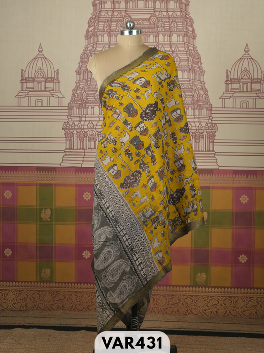 kalamkari cotton border duppatta + shipping