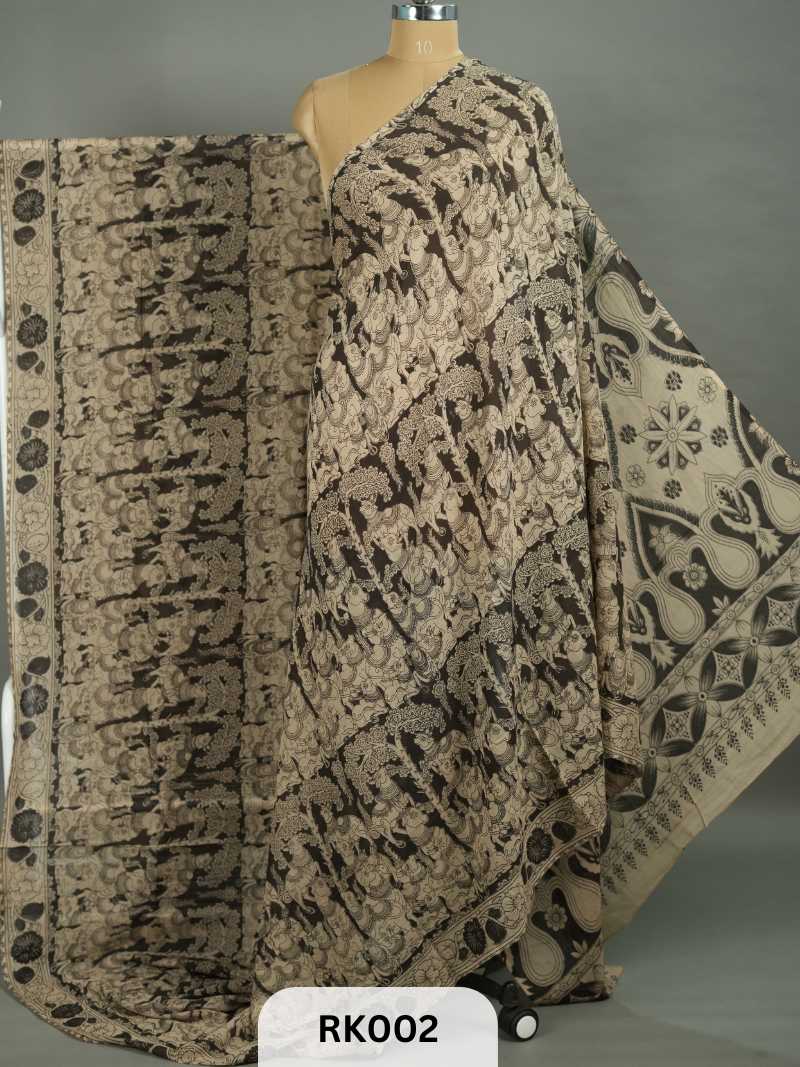 Kalamkari malmal cotton saree