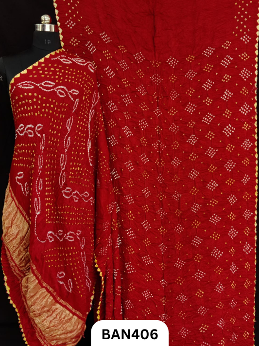Semi Gaji Silk Tissue Pallu 9/16 Dani Saree With Edging