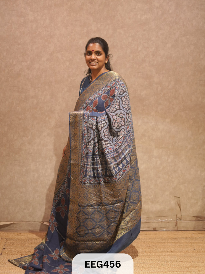 AJRAKH DOLA SILK SAREE