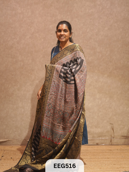 AJRAKH DOLA SILK SAREE