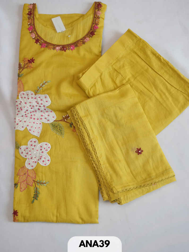 banaras mul chanderi handwork 3 pcs salwar set