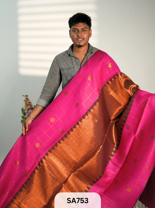SEMI KANCHIPURAM SOFT SILK SAREE
