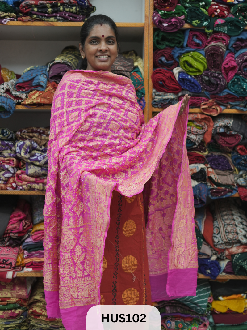 PURE KHADDI GEORGETTE DUPPATTA