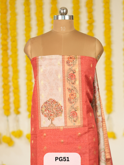 PREMIUM CHANDERI SILK BANARASI COLLECTION SALWAR SUIT