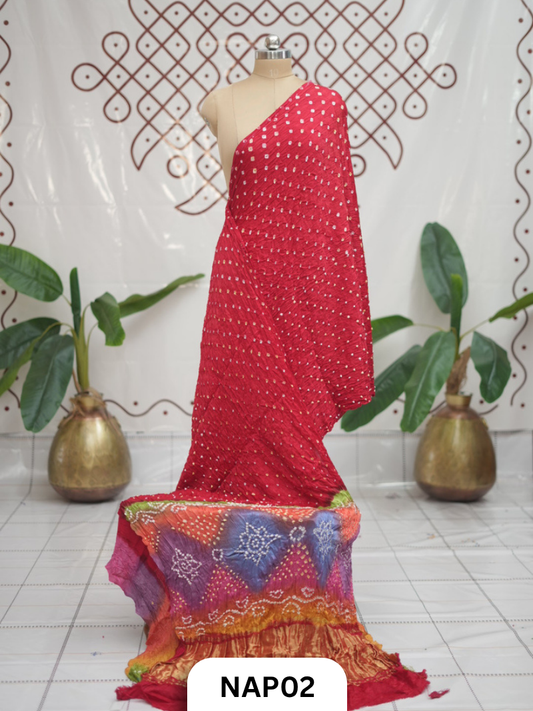 Multi Pallu Bandhani Saree