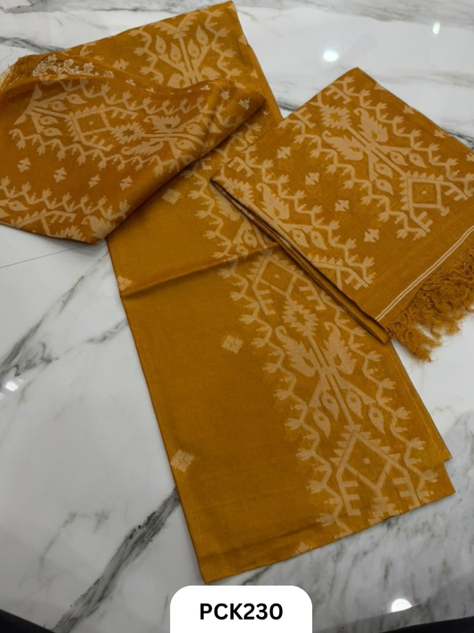 Pure Tussar With Jamdhani Weave Salwar Suit 2Pcs