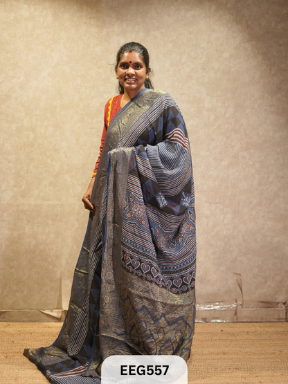 AJRAKH DOLA SILK SAREE