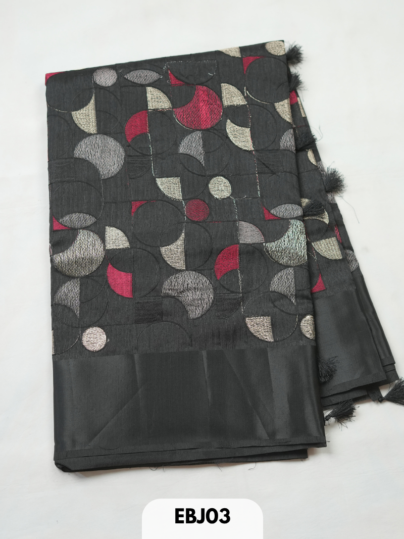 Pure tussar embroidery design saree