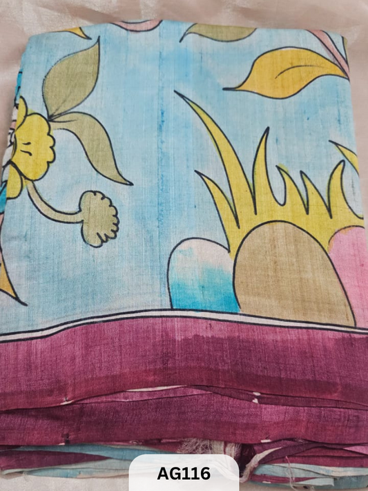 PURE GACHI TUSSAR WITH PENKALAMKARI