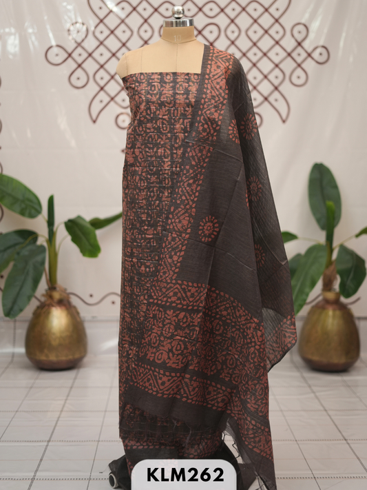 Bhagalpur Semi Tussar 3 pcs salwar set