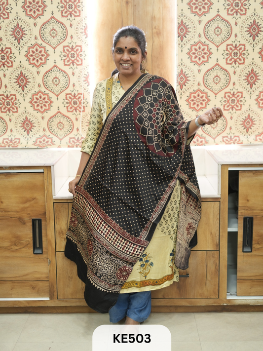 MASHRU HANDBLOCK PRINT STOLE