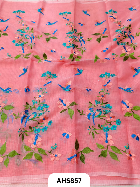 Cotton Kota Embroidery Work Saree
